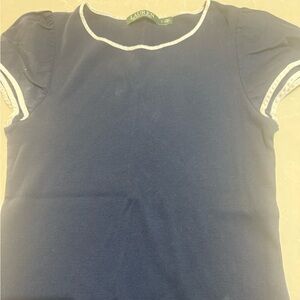 Ralph Lauren Navy Top with White Accents